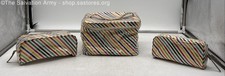 Kate Spade New York Multicolor Striped Classic Zip-Around Makeup Bags Lot Of 3