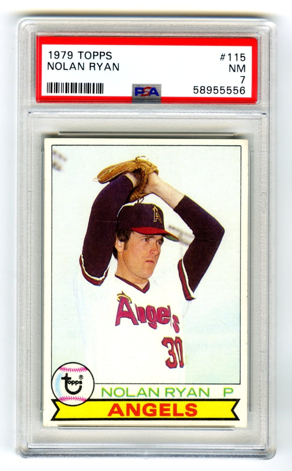 NOLAN RYAN~ CALIF. ANGELS~1979 TOPPS PSA-7 NM HOT BASEBALL CARD #115 (NEW CASE)