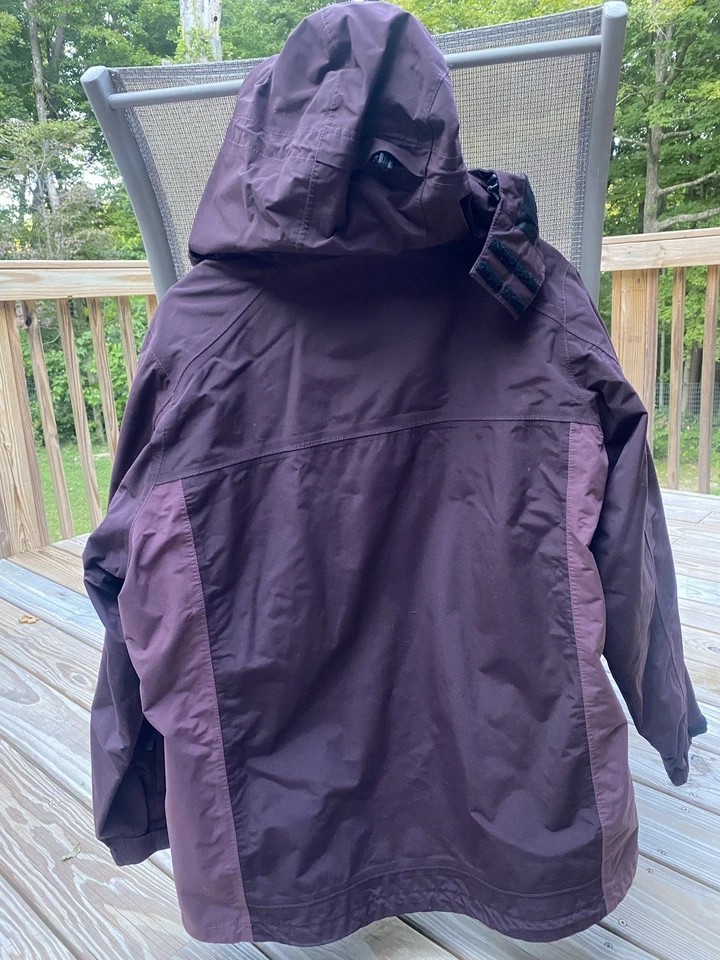 Abrigo impermeable Eddie Bauer Weather Edge para mujer XL chaleco polar con cremallera púrpura Foto 2 de 4