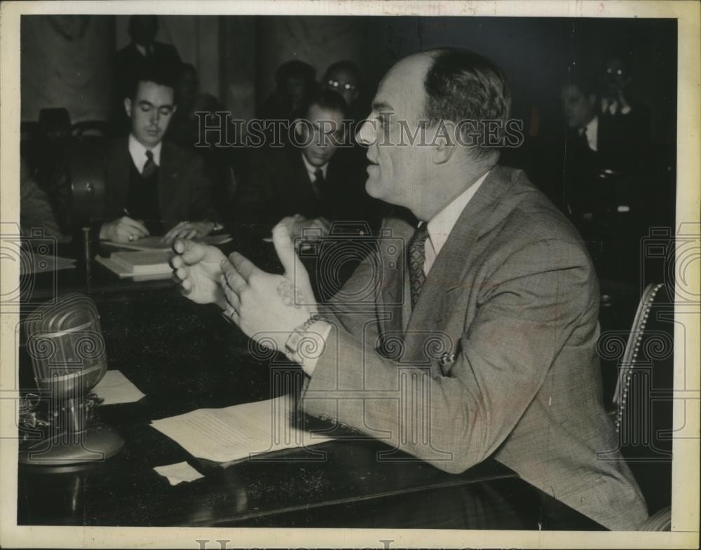 1944 Press Photo Joseph Curran Pres.of the American Union testified at Senate