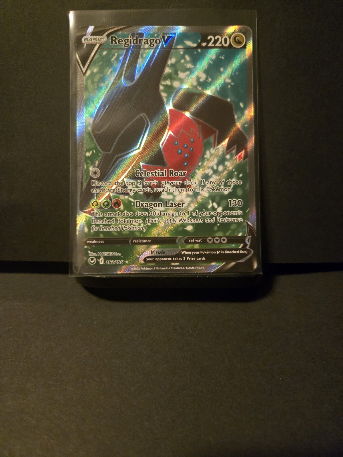 Regidrago V 183/195 Silver Tempest Full Art Holo Pokemon TCG Card NM