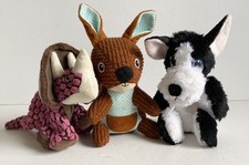 KONG PLUSH DOG TOY BUNDLE DINOSAUR TRICERATOPS PUP DOG KANGAROO 3 SQUEAKY TOYS