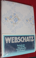 Omas Aussteuer Bettwäsche 4 teilig Weißwäsche  Blau (2)