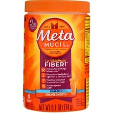 4 Pack Metamucil 4-in-1 MultiHealth Sugar-Free Fiber Supplement Powder, Orang...