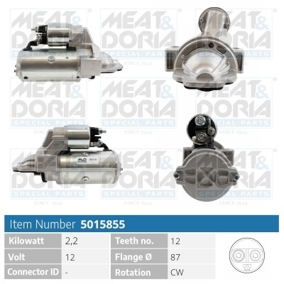 Meat & Doria Anlasser Starter 2.2 Kw FüR Ford Transit Custom Kasten Tourneo-image