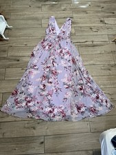 Lulus Garden Meandering Lavender Floral Print Sleeveless Maxi Dress Women's Sz S