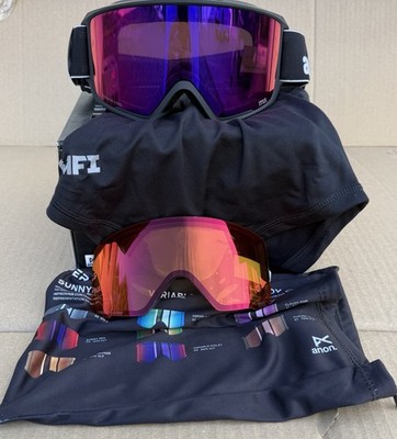 Brand New Anon M3 Cylindrical MFI Goggles $280 Black Percieve Sunny Red