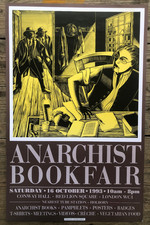 London Anarchist Bookfair Poster von 1993 von Clifford Harper. 61 x 39 cm
