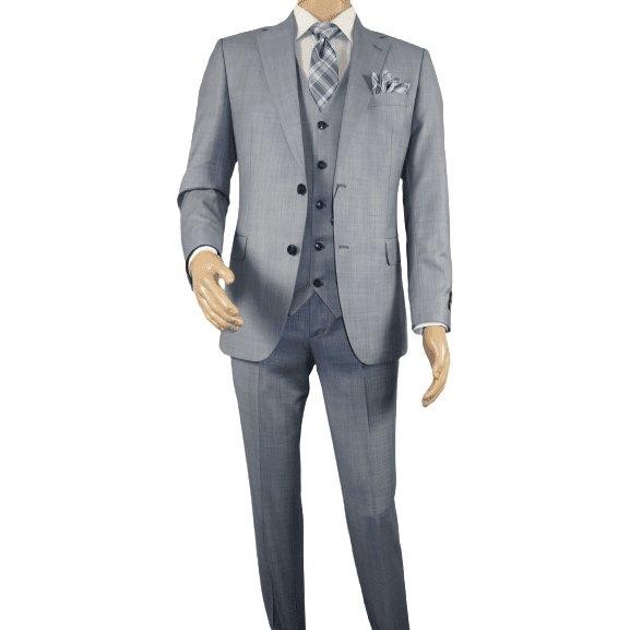 Мужской костюм BERLUSCONI Турция, 100% итальянская шерсть Super 180s, 3 шт., #Ber7 Sky