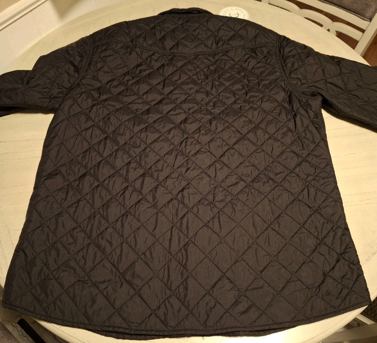 NWT Criquet Quilted Snap Shacket Shirt Black Casual Layering Comfort Travel XXL