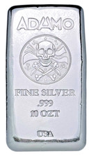 10 oz Silver Bar 999 Standard - Pirate Bar - Adamo 83.57 per troy oz