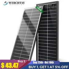 100 Watt Solar Panel Bifacial 12V Home PV Power Off-Grid RV Camper System Carava