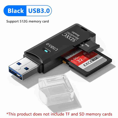 2 in 1 USB 3.0 Micro SD/TF Card Reader Adapter High Speed for PC Laptop