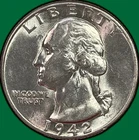 1942-D Washington Quarter Silver Almost Uncirculated AU Coin #43545