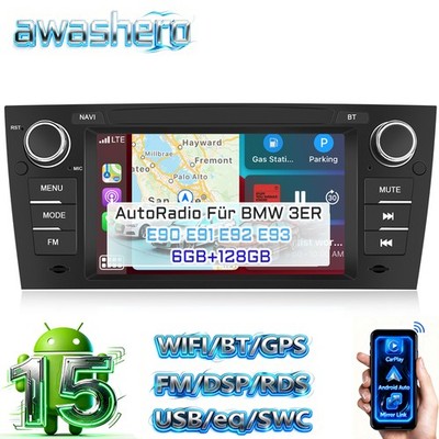 6+128GB Carplay Android 15 Autoradio GPS Navi Für BMW 3er E90 E91 E92 E93