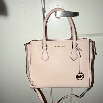 Michael Kors Hope LG Satchel Powder Blush Gold Hardware Double Handles