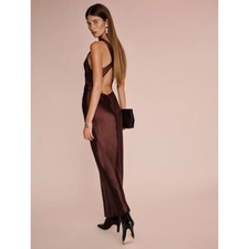 NWT Reformation Casette Silk Maxi Dress Mahogany 12