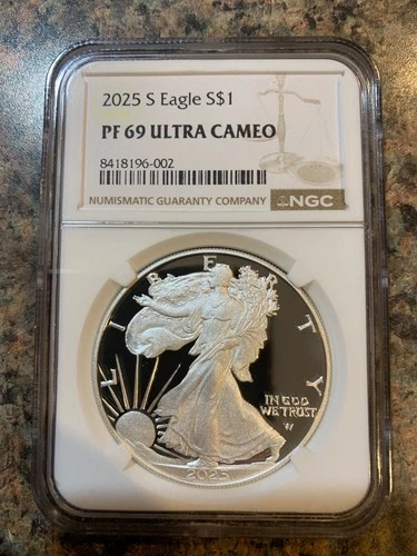 2025-S American Silver Eagle Proof NGC PF69 UC W/ Box & COA