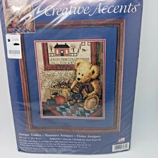 Antique Teddies Counted Cross Stitch Kit #7964 Creative Accents Bears Free Ship!