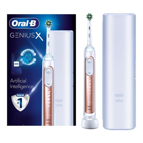 Oral-B Genius X Smart akumulatorowa szczoteczka do zębów z etui podróżnym, różowe złoto - Zdjęcie 10 z 11