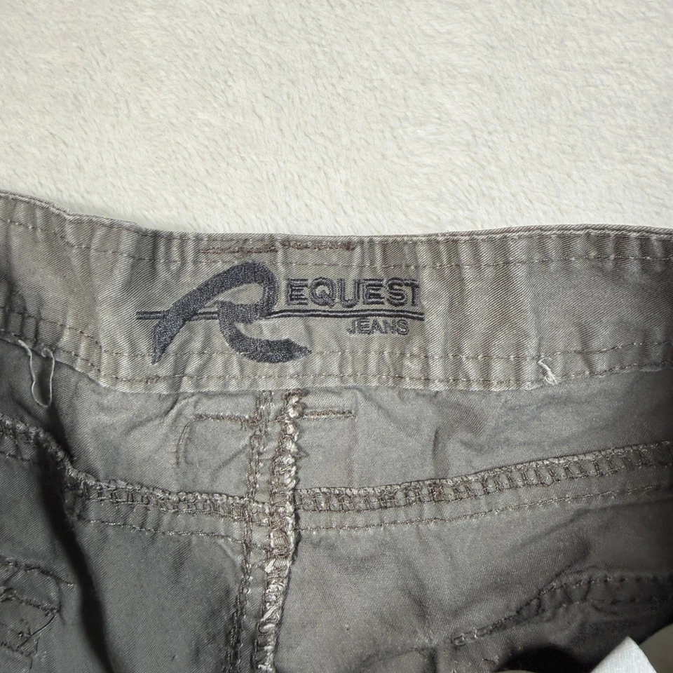 Pantalones Cortos Request Jeans Gris Carga Para Hombre Talla 18 100% Algodón Informales Exterior Foto 3 de 4