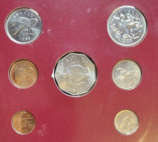 Coin Sets of All Nations "TUVALU" 7 Six coin SET Turtle Octopus Crab Whale WOW