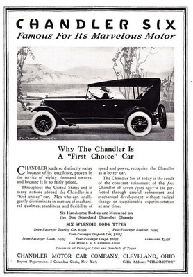 1920 Chandler Six: First Choice Car Vintage Print Ad