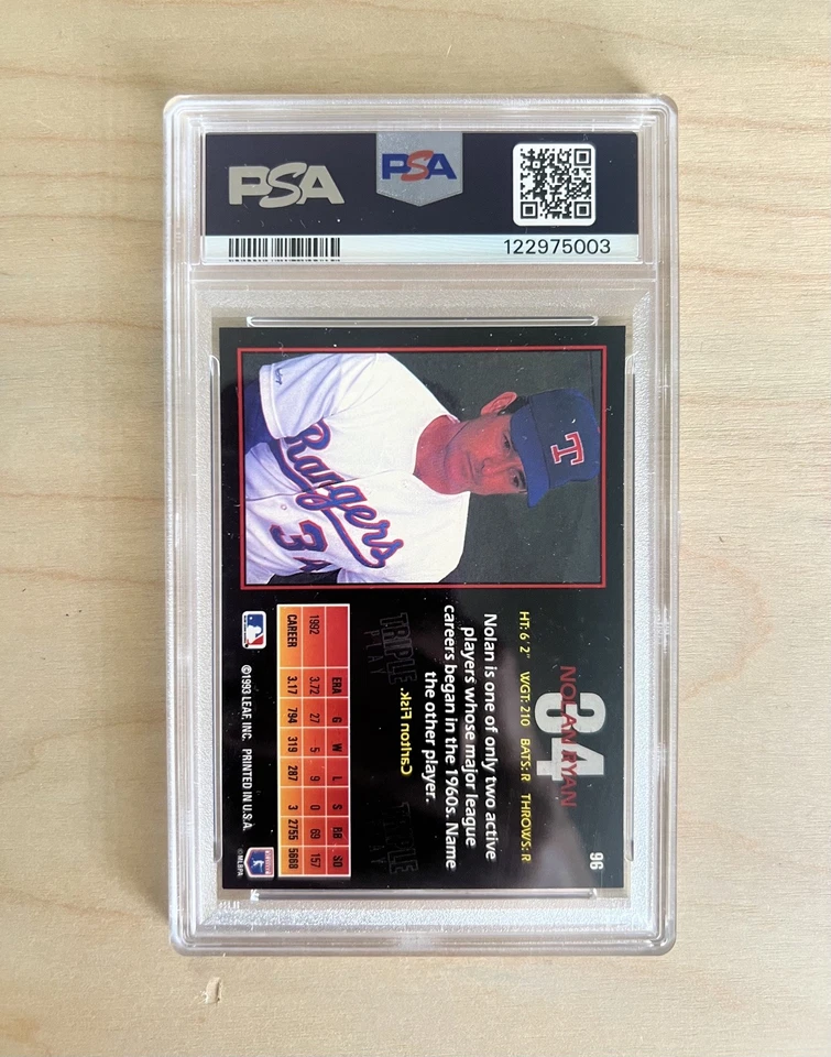 1993 Triple Play Nolan Ryan #96 PSA 8 - Newly Graded - Image 2 of 2
