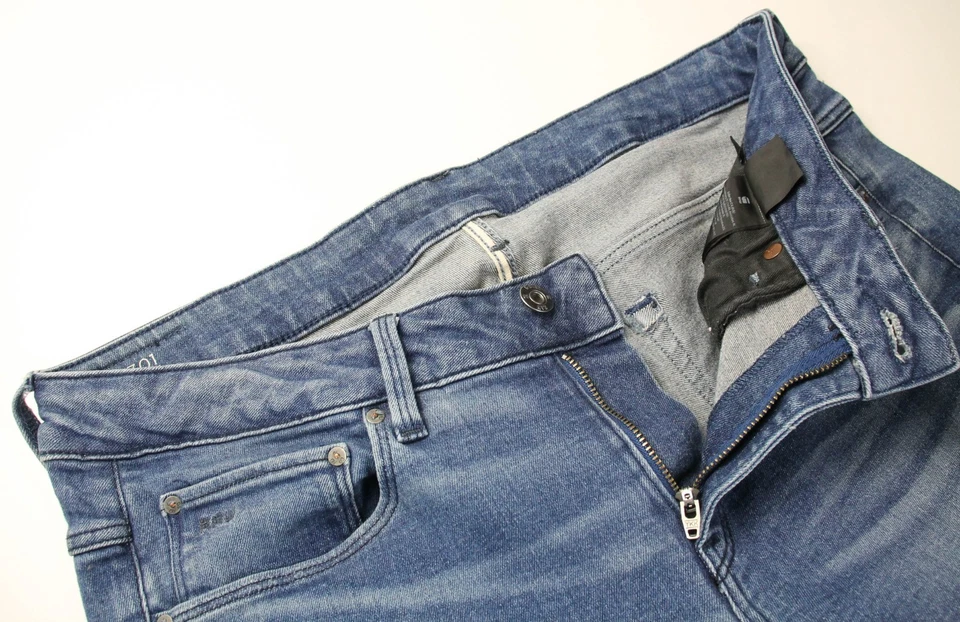 G-STAR 3301 Jeans Skinny Hauts Femme W34/L32 Effet Décoloré Zip Fly Stretch - Photo 4/4