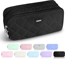 Large Pencil Case Pouch, Extra Big Pencil Bag with 8 Compartments, Pen Bag Wide