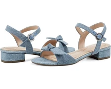 Easy Spirit Womens Ginova 2 Medium Blue Leather Heels Sandals Shoes Size 9.5 M