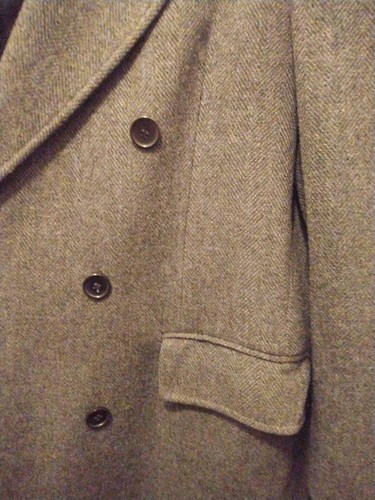 Beautiful Vintage Wool Overcoat Made in Czechoslovakia Men's 24" across chest - Picture 9 of 12