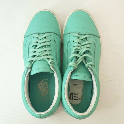 Vans Off the Wall Unisex Low Leather Sneakers Mint Green US Men 5.5 Women 7 - Picture 5 of 7