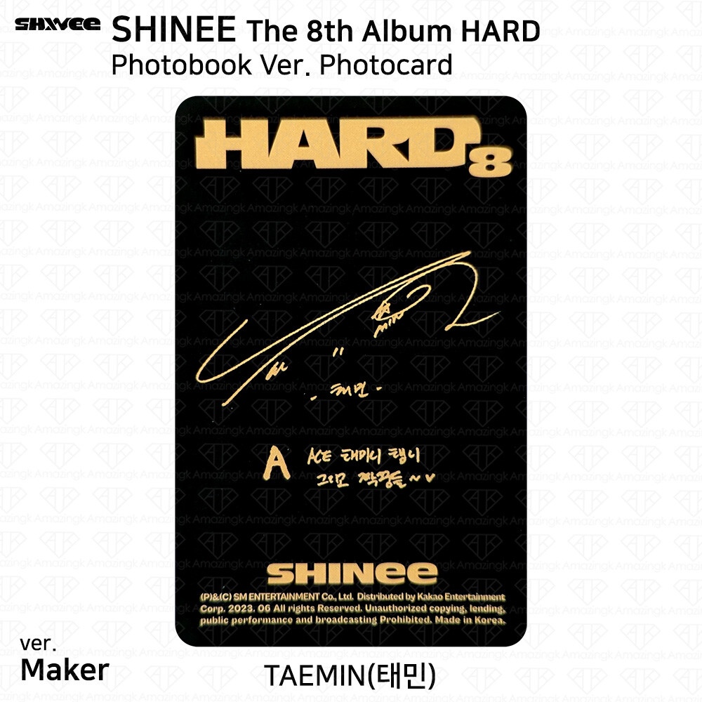 SHINee The 8th Album HARD Photobook Ver Official Photocard Taemin