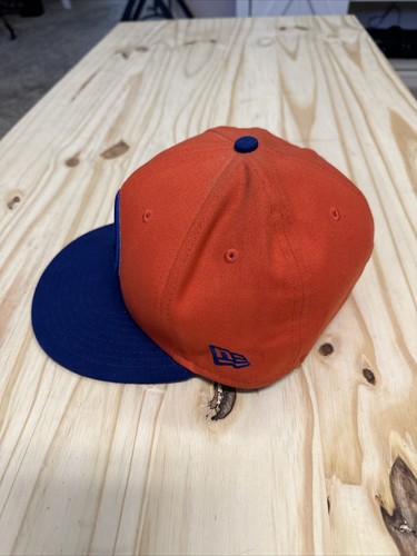 New York Knicks NBA Blue Orange 59FIFTY New Era Fitted Cap Hat Size 7 1/8 NYK - Picture 2 of 6