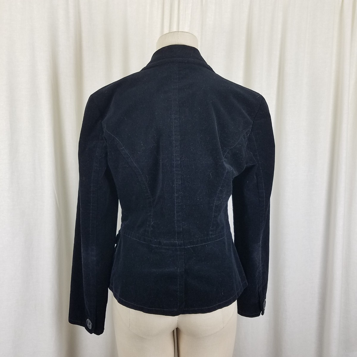 Vintage Bass Black Velvet Jacket Blazer Womens S Riding