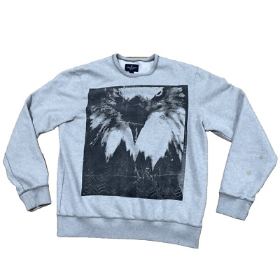 AMERICAN EAGLE OUTFITTERS Sweatshirt Y2k Men L Gray Eagle Animal Graphic Sk8 44''