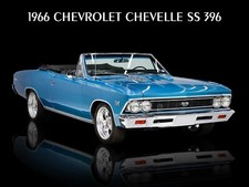 1966 Chevrolet Chevelle Ss 396 Convertible New Metal Sign Great Resto In Blue