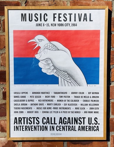 NYC Artist Anton Van Dalen Signed Poster US Intervention In Central America 1984