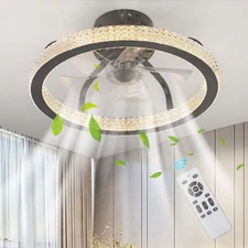 TCFUNDY 18" LED Ceiling Fan with Light App & Remote Control with Music Player