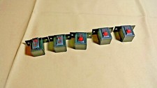 Lot of 5 Carling Technologies Switch Rocker SPST, 16A, 250V, RED w/Bracket