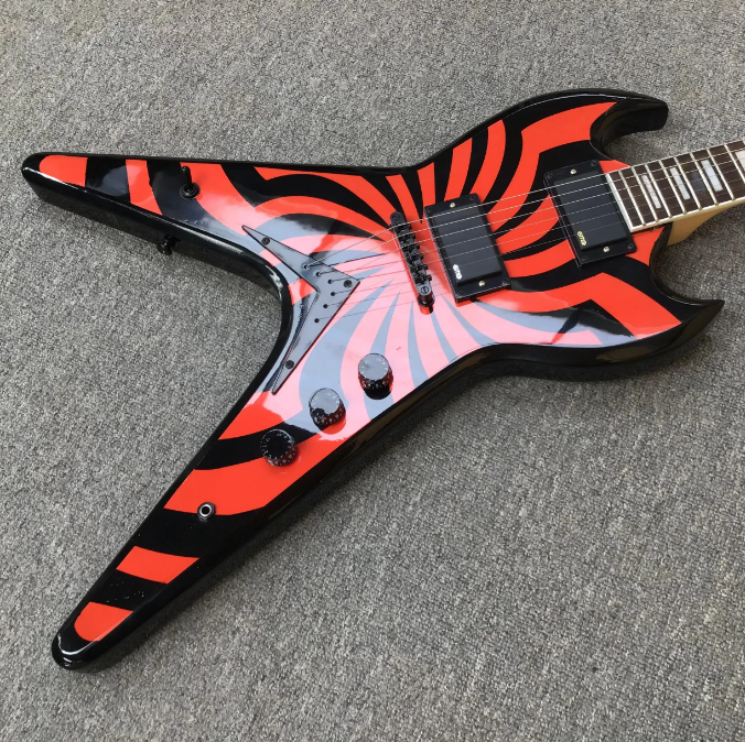 Custom Zakk Wylde Electric Guitar ZV Buzzsaw Orange H-H Custom Zakk Wylde Electric Guitar ZV Buzzsaw Orange H-H