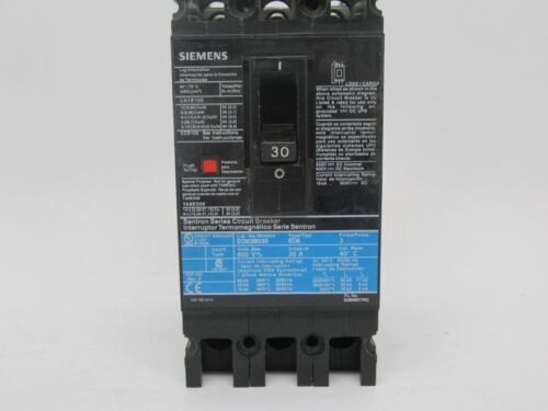 ED63B030 SIEMENS ITE 30AMP 3 POLE 480V AC 65K TYPE ED6 ED FRAME 3P 30A SENTRON - Picture 2 of 4