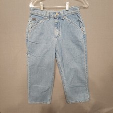 Vintage Lee Riders Misses Light Wash Denim 8M Carpenter Made in USA