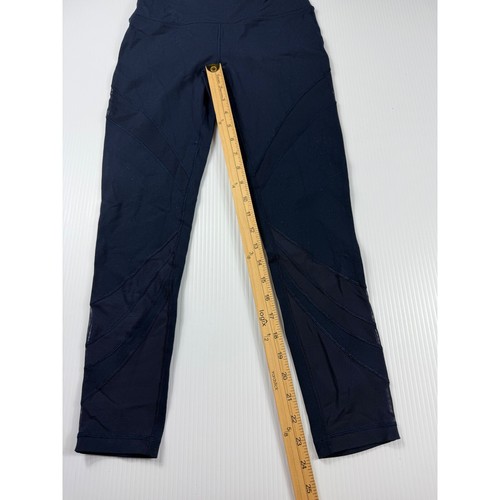 Ivivva by Lululemon Girls Active Leggings Mesh Panels Athletic Blue Size 14 - Picture 2 of 5