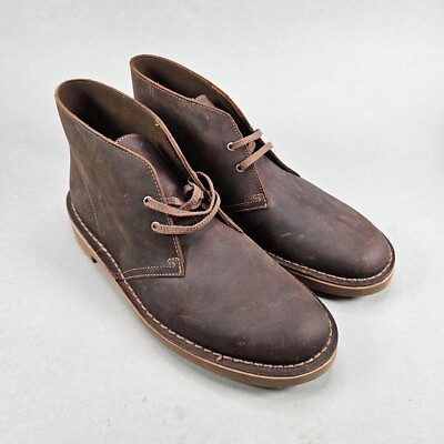 Clarks Men's Bushacre 2 Lace-Up Desert Chukka Boot Dark Brown Size 10 US Beeswax