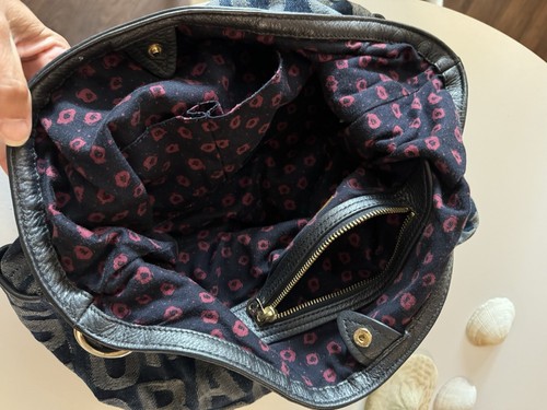 Rare! Marc Jacobs Logo Denim Multi-Pocket Hobo Bag Classic Style Purse - Picture 6 of 9