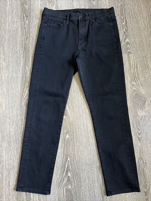 Uniqlo Women's Denim Jeans Sz Black Straight High Rise