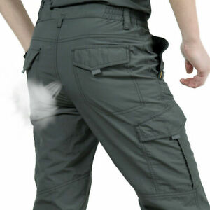 Mens Outdoor Soft shell Camping Tactical Cargo Pants Combat Hiking Trousers XM
