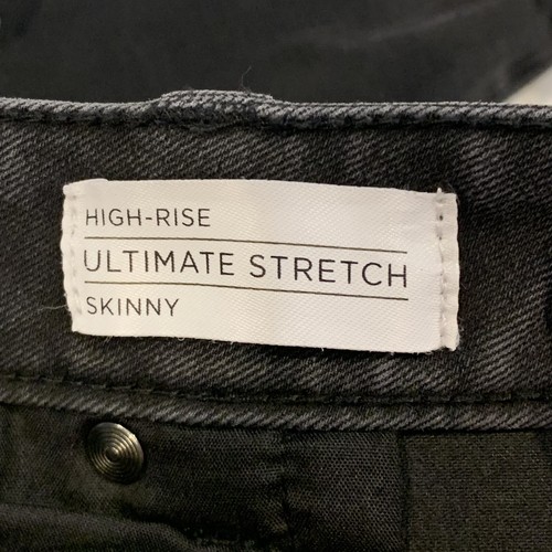 Lane Bryant High Rise Ultimate Stretch Skinny Jeans Black Frayed Hem Plus Sz 16 - Picture 5 of 11